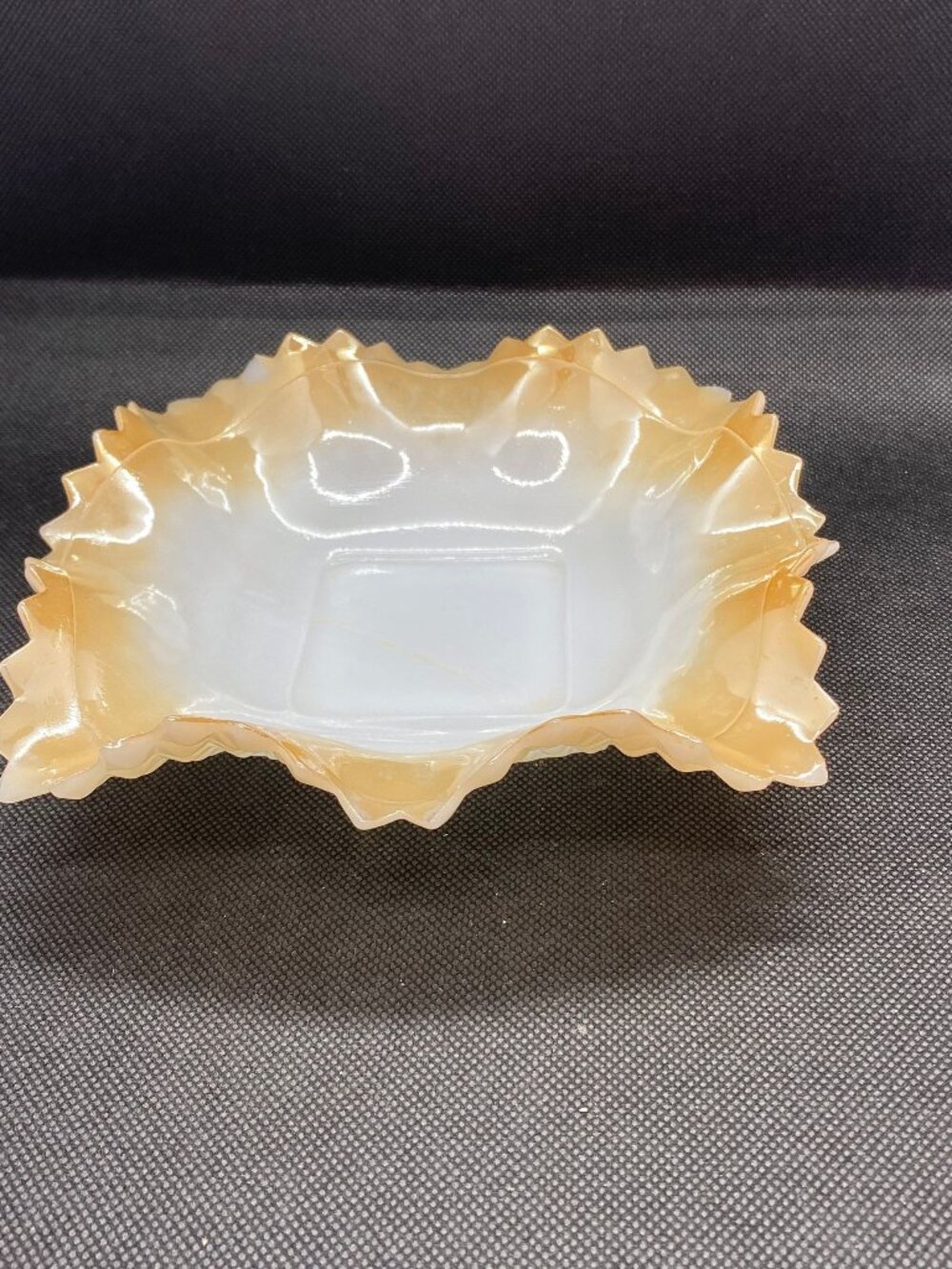 Fire King Carnival Glass Candy Dish